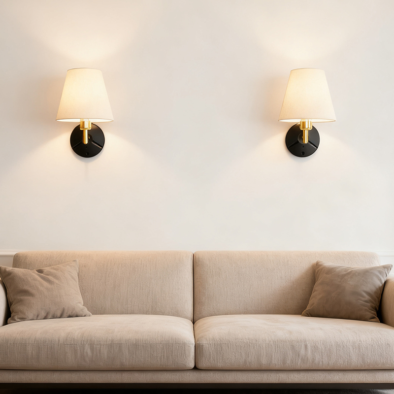 Wall lamp in residential interior